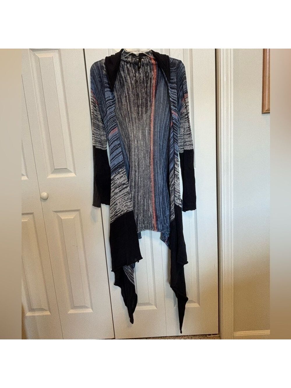 Elan Unstructured Boho Cardigan Bell Sleeve Sharkbite Hem Sz XS Oversized